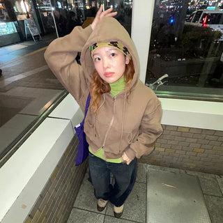 Cotton zip-up hoodie