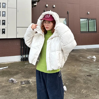 Cropped hooded jacket