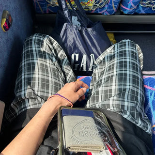 Pintuck check pants