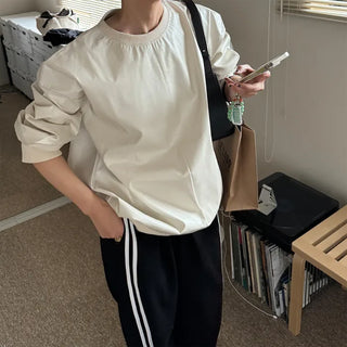 Leather glossy sweatshirt