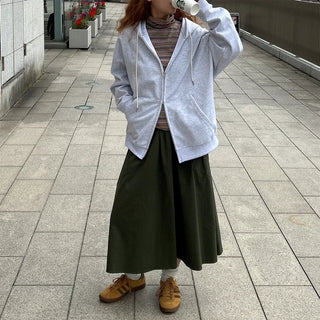 Cargo Shirring Long Skirt