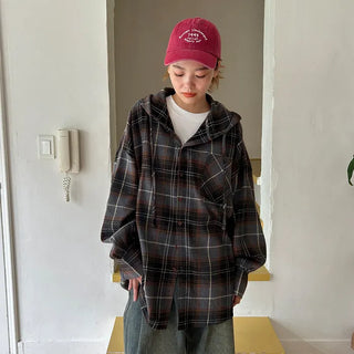 (Unisex) Check Big Boxy Seafood Shirt