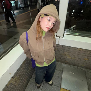Cotton zip-up hoodie