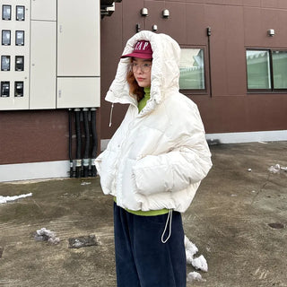 Cropped hooded jacket