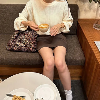 Leopard print shoulder bag