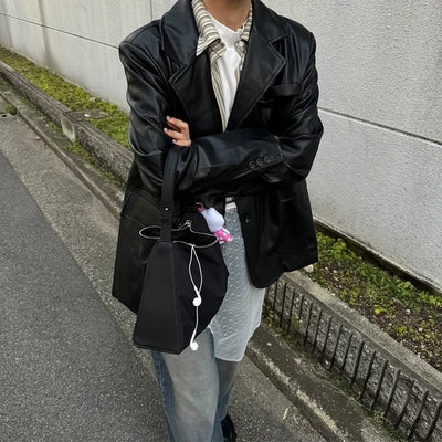 Half leather jacket