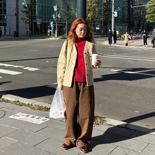 String Cotton Wide Pants