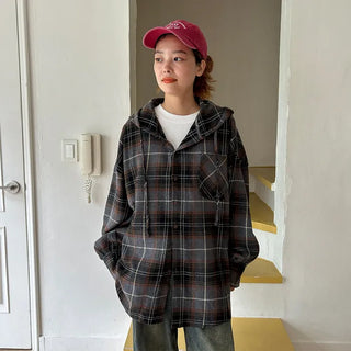 (Unisex) Check Big Boxy Seafood Shirt