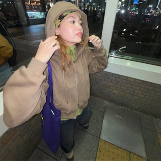 Cotton zip-up hoodie