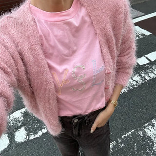 Hairy V-neck cardigan