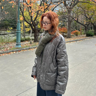 (Unisex) Quilted Button Jacket