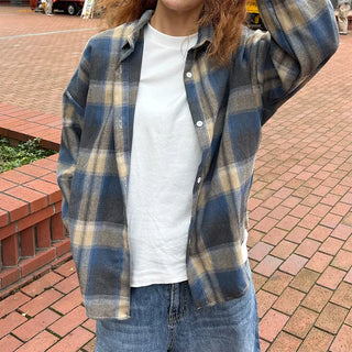 (Unisex) Casual Ombre Check Shirt