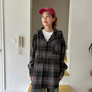 (Unisex) Check Big Boxy Seafood Shirt