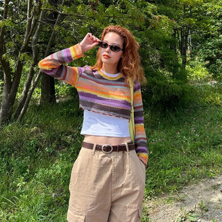 Rainbow Cropped Knitwear
