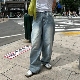 Wide denim pants