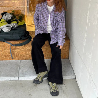 Corduroy pintuck pants