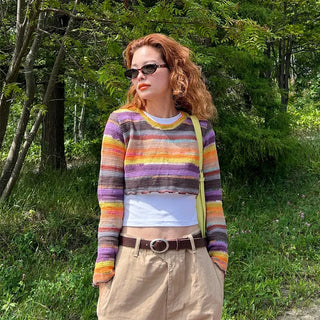 Rainbow Cropped Knitwear