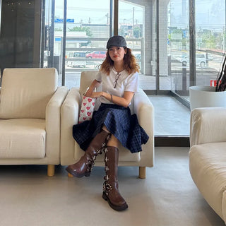 Buckle belt boots