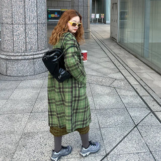 Classic check long skirt