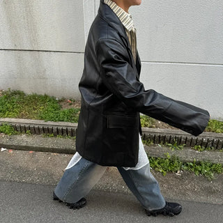 Half leather jacket
