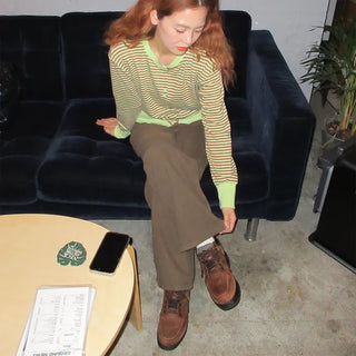Peach skin cotton pants