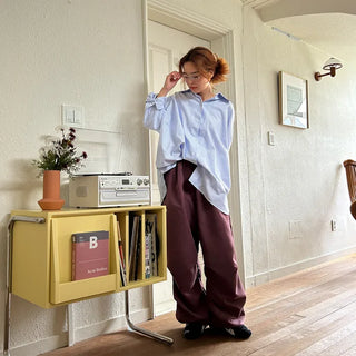 (Unisex) Washed Pintuck Wide Pants