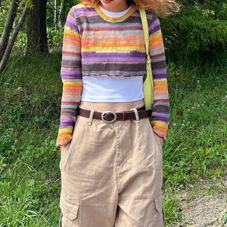 Rainbow Cropped Knitwear