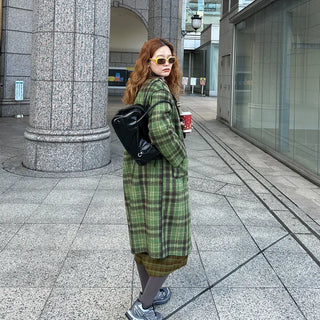 Classic check long skirt