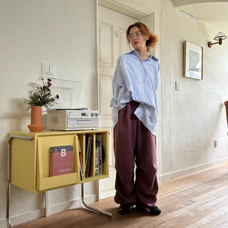 (Unisex) Washed Pintuck Wide Pants