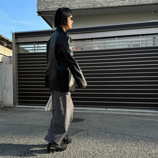 Low-balance pintuck long skirt