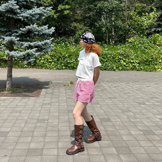 Buckle belt boots