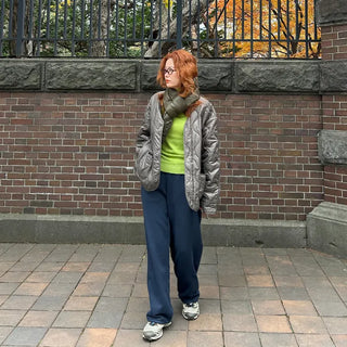 (Unisex) Quilted Button Jacket