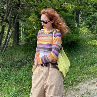 Rainbow Cropped Knitwear