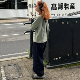 Non-washed wide-leg denim pants