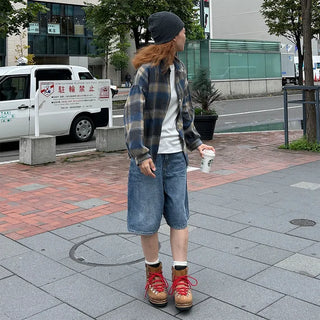 (Unisex) Casual Ombre Check Shirt