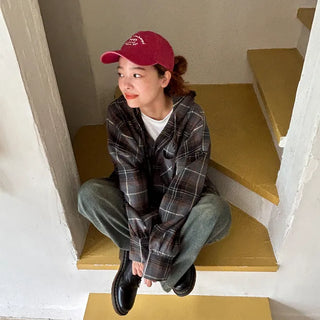 (Unisex) Check Big Boxy Seafood Shirt