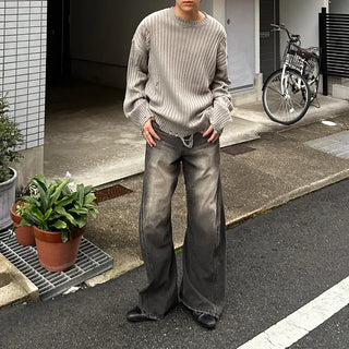 (Unisex) Oblique Seam Stitch Denim