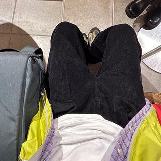 Corduroy pintuck pants