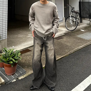 (Unisex) Oblique Seam Stitch Denim
