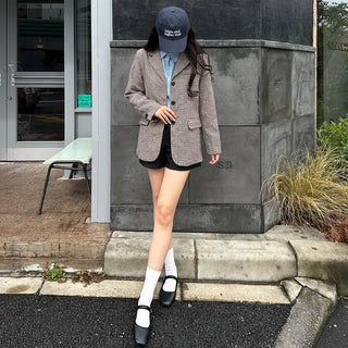 Houndstooth check jacket