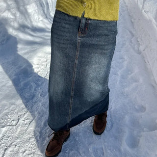 Denim long skirt