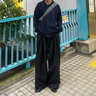 (Unisex) Standard Collar Button Cardigan