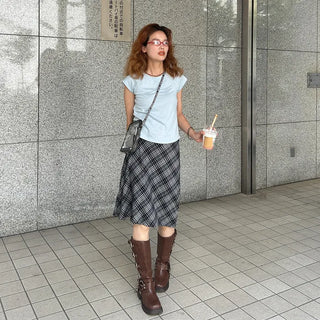 Buckle belt boots