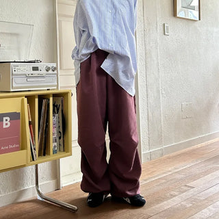 (Unisex) Washed Pintuck Wide Pants