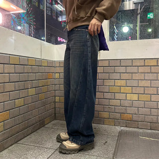 Semi-wide leg denim pants