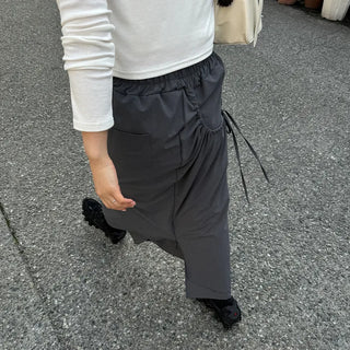 Low-balance pintuck long skirt