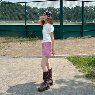 Buckle belt boots