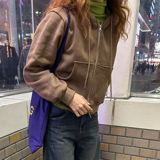 Cotton zip-up hoodie