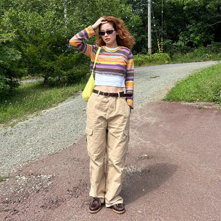 Rainbow Cropped Knitwear