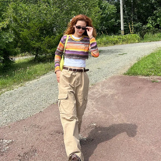 Rainbow Cropped Knitwear